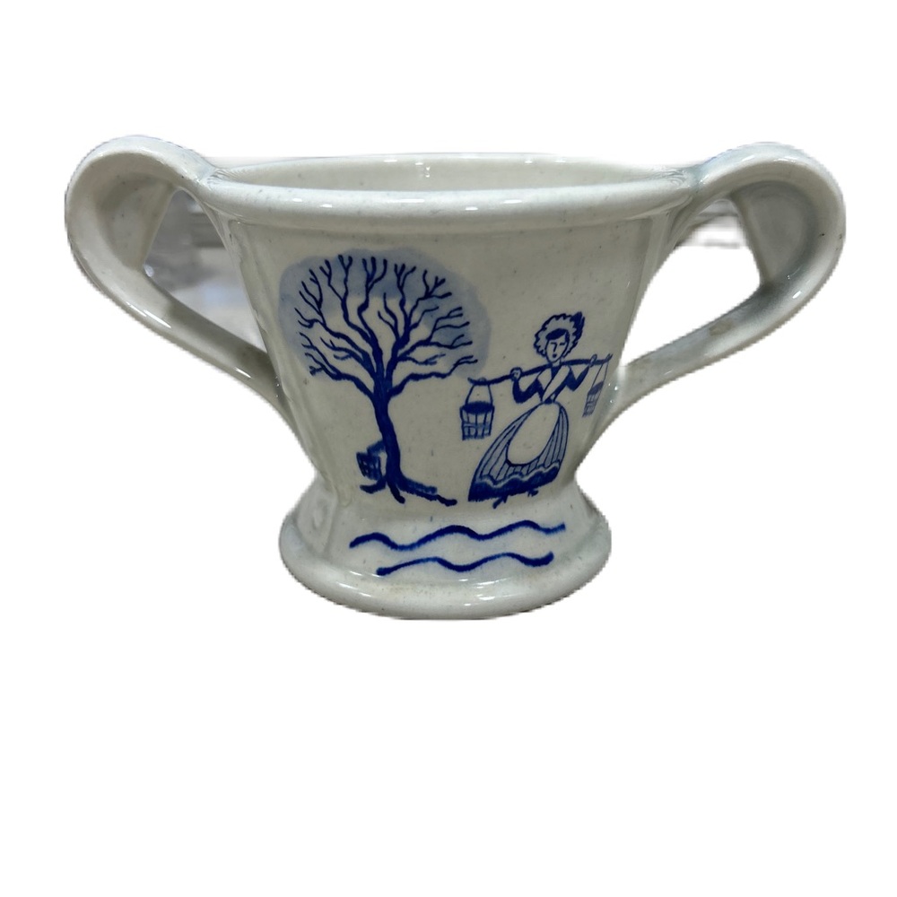 VTG Dutch Sugar Bowl Poppytrail Metlox California Blue Ceramic Country American
